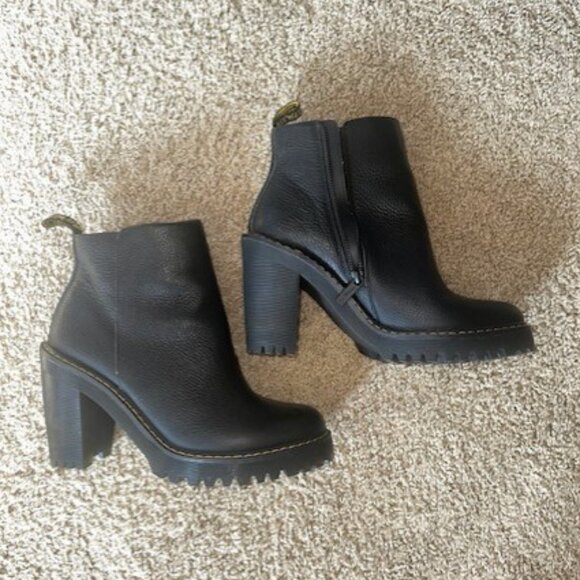 DR. MARTENS Black High Heeled Ankle Boot - Picture 3 of 7